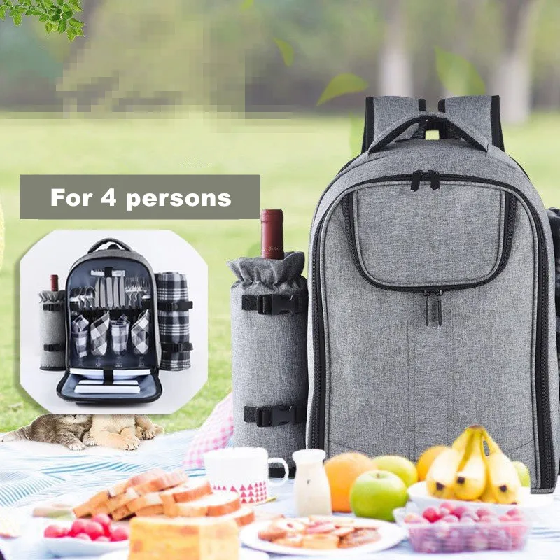 Camping Picnic Lunch Box Outdoor Large Women's Travel Beach Men's Cooking Supplies For 4 Thermal Food Door Cooler Bags Backpack