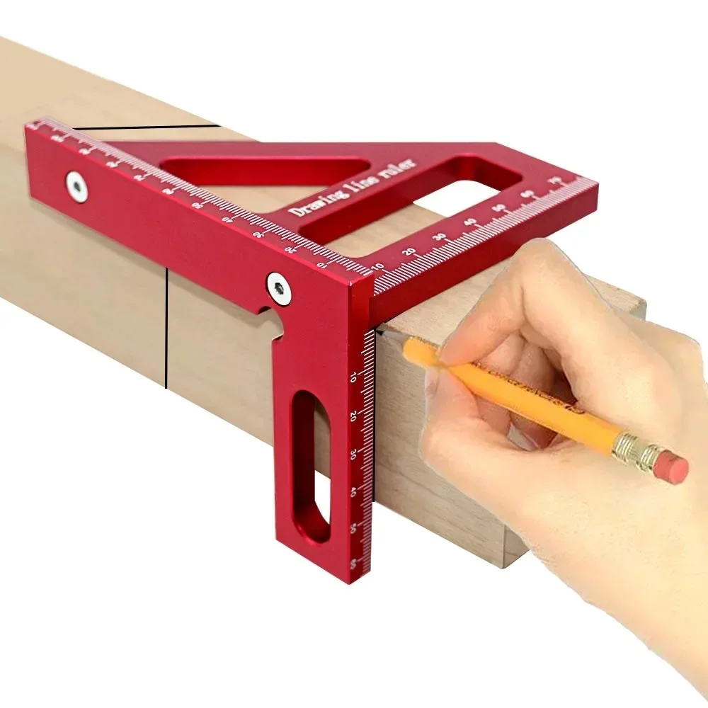 3D Multi Angle Measuring Ruler 45/90 Degree Plastic Carpentry Square Protractor Precision Drawing Line Ruler Woodworking Tools