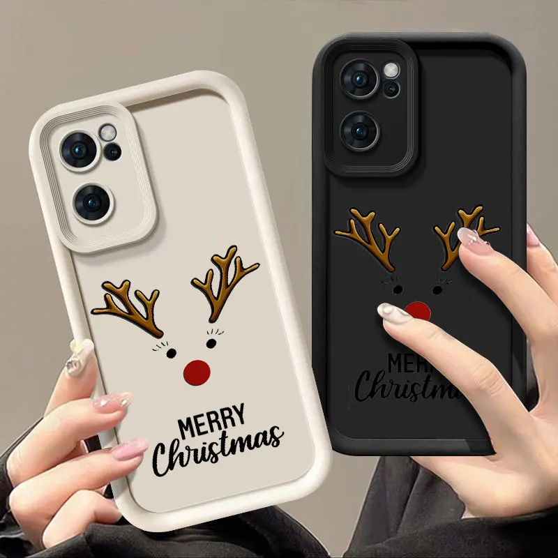 Christmas Fashine Phone Case For OPPO FIND X5 RENO 6 7 7Z 8 8T 10 11 12 12F PRO PLUS 5G Shockproof Soft Cover Coque Shell