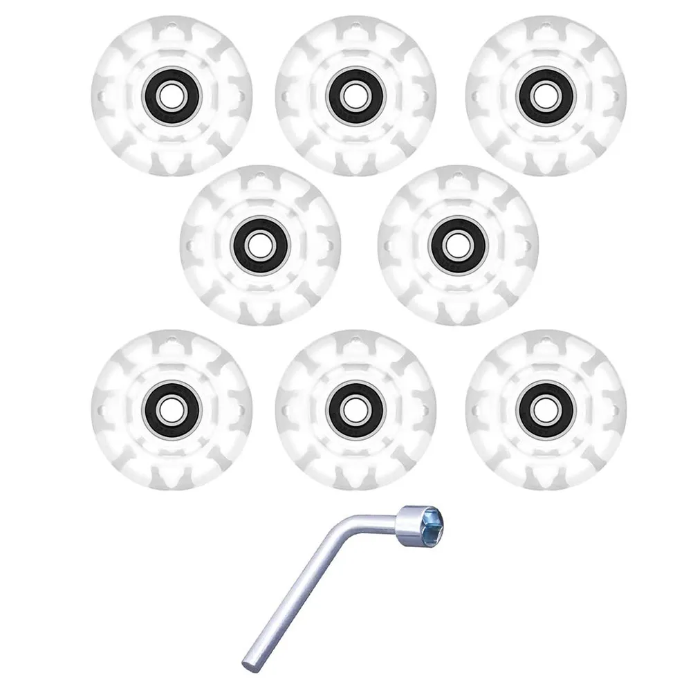 

Комплект ярких колес для роликовых коньков: прочное сцепление с бетоном и асфальтом, отличная поддержка для катания на улице