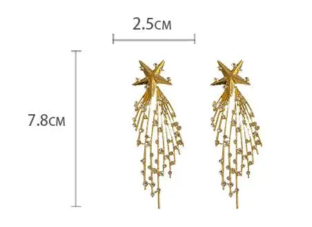 Exaggeration Fashion Big Star Dangle Drop Earrings For Women Ladies Statement Pendant Earrings 2024 New Pendientes