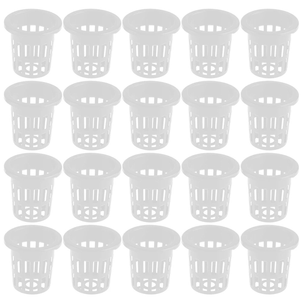 

50 Pcs Blue Round Mesh Hydroponic Plant Baskets Soilless Cultivation Cups Plastic Net Pots Balcony Garden Flower Nursery