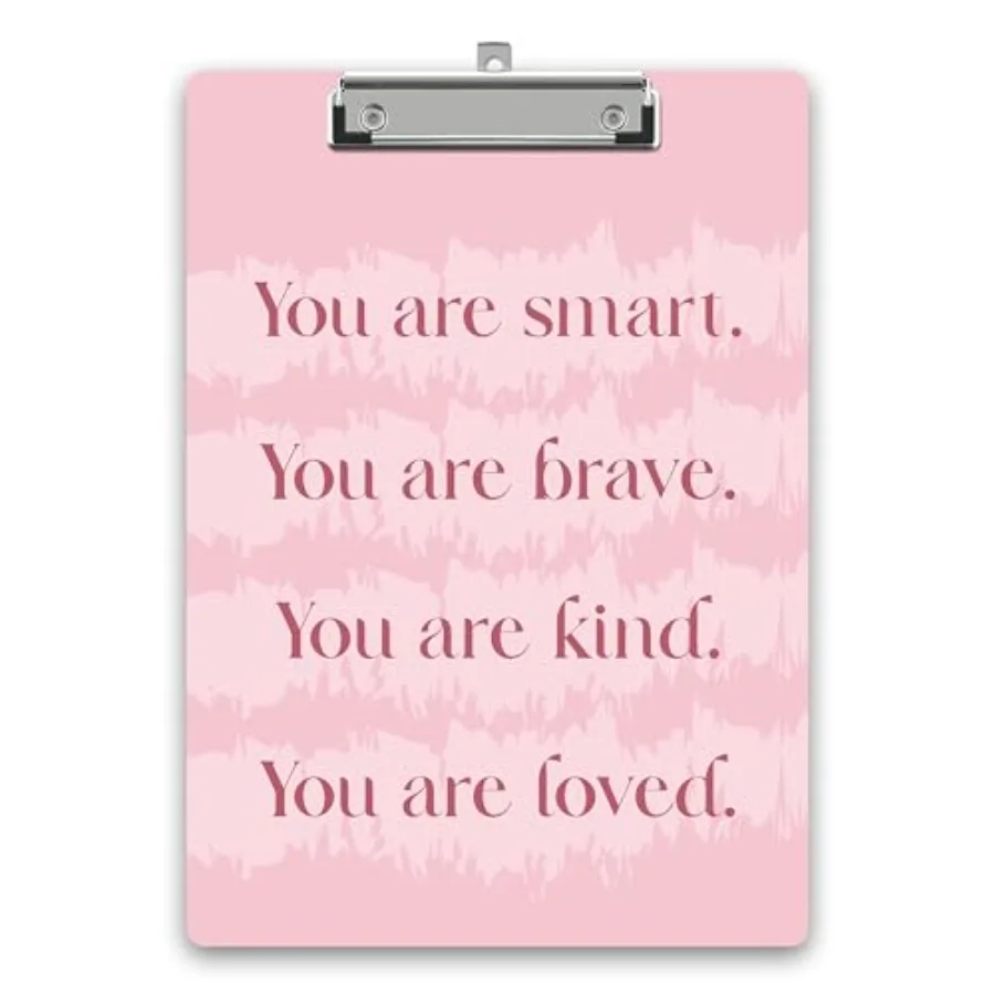 

Inspirational Clipboard, Pink Wooden Clipboard with Low Profile Metal Clip, Motivational Clip Boards Gifts for Doctors Nurses T