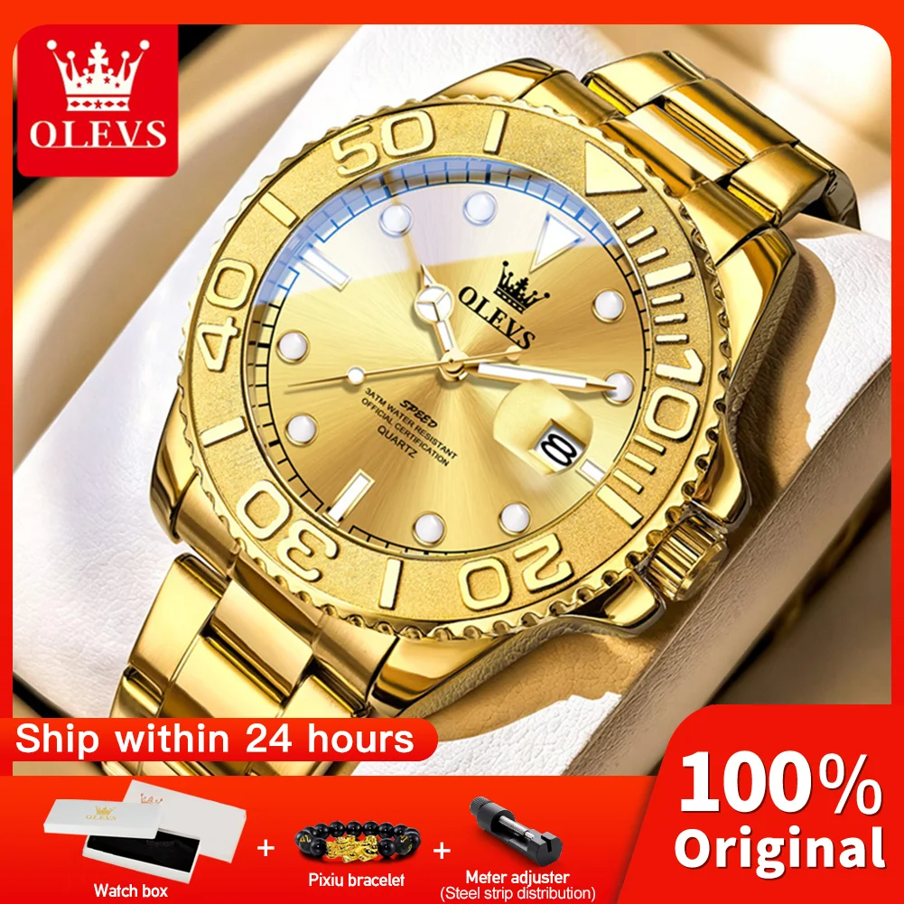 OLEVS 2720 Original Quartz Watch For Men 30M Daily Waterproof Luminous Function Timing Date Display Window Classic Dial Watch