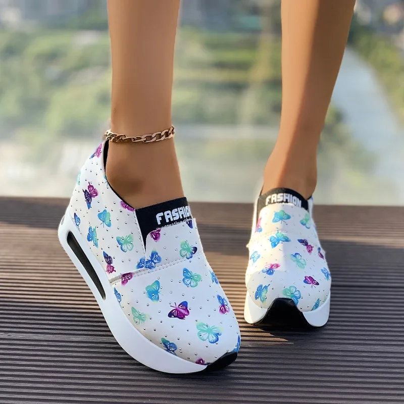 Women Sneakers for Summer Platform Women Slip on Sock Flats Shoes Casual Zapatillas Mujer Breather Sports Shoes Female Loafers