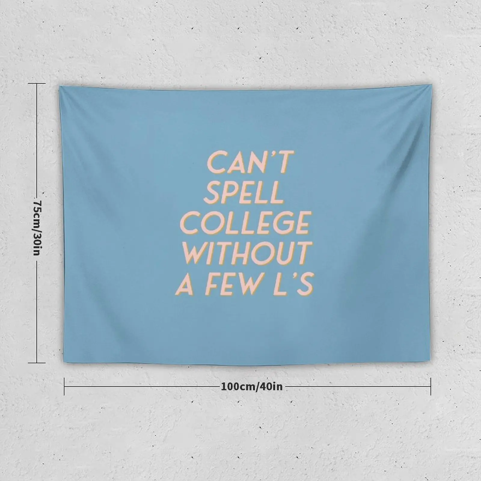 Can’t Spell College Without A Few L’s Tapestry Room Decorating Aesthetic Custom Tapestry