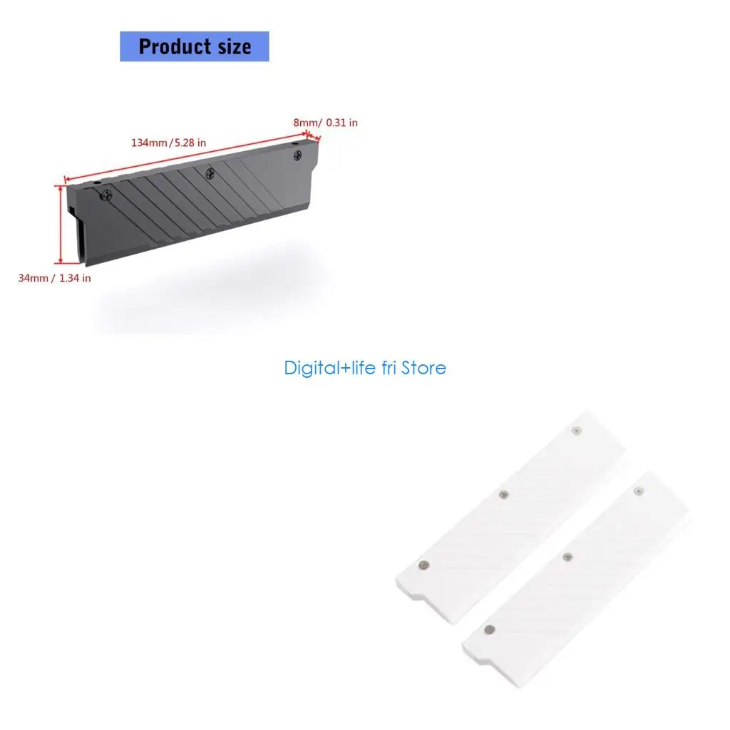 E06D Universal 134x34x8mm Aluminum Memory Heat Dissipation Vest Heat Sink Thermal Pad for DDR5 Desktop Accessories