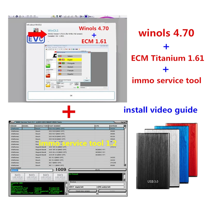 

Newest WinOLS 4.7 With Plugins VMware+Damos Files+ECM TITANIUM 26100 Drivers+immo service tool v1.2+ Install Video Guide