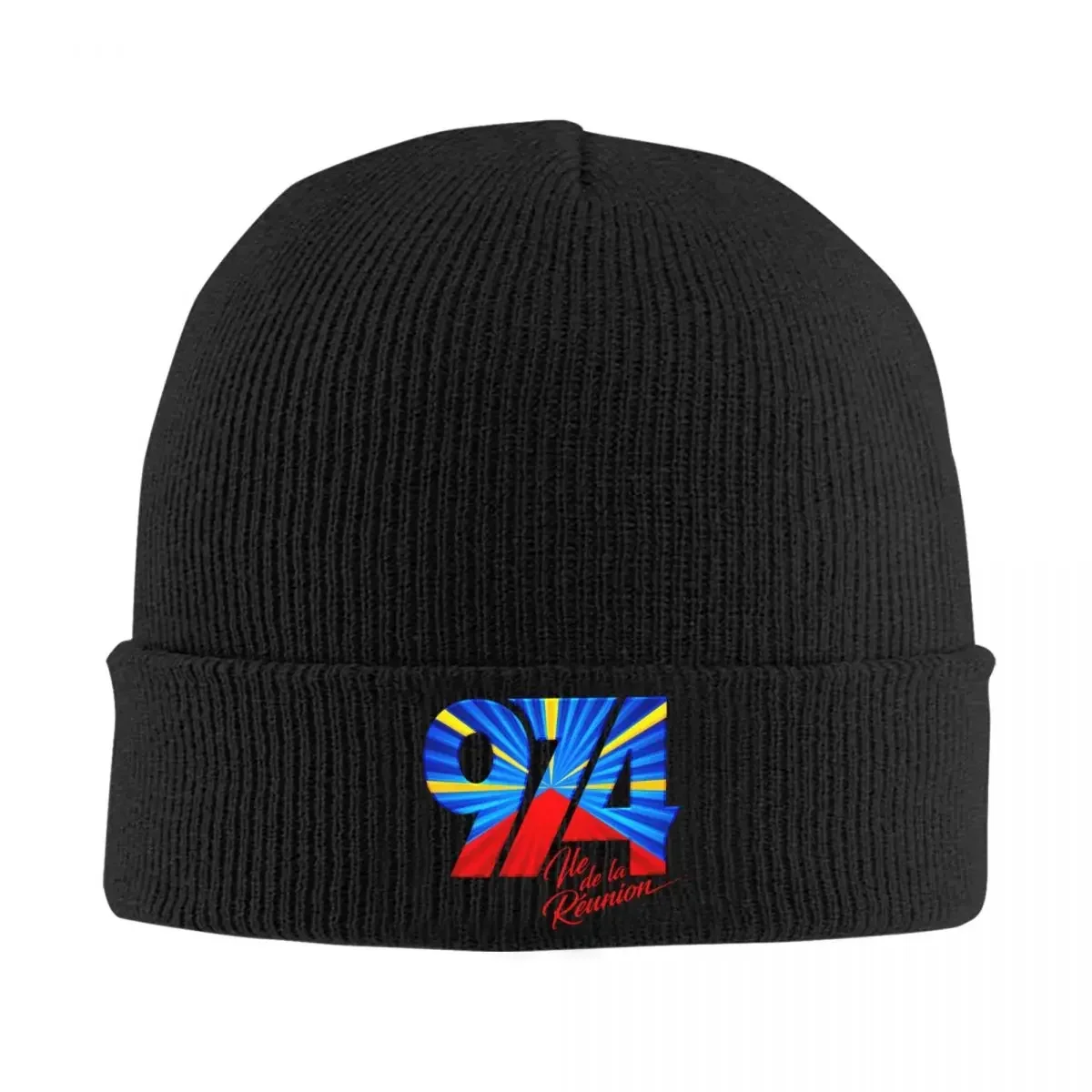 Custom 974 Reunion Island Logo Bonnet Hat Hip Hop Knitted Hats Women Unisex Reunionese Proud Warm Winter Skullies Beanies Caps