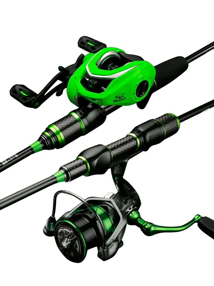 Telescopic Fishing Rod Combo and Reel Kit, Spinning and Baitcasting, Gear Pole Set, Big Gift Bag