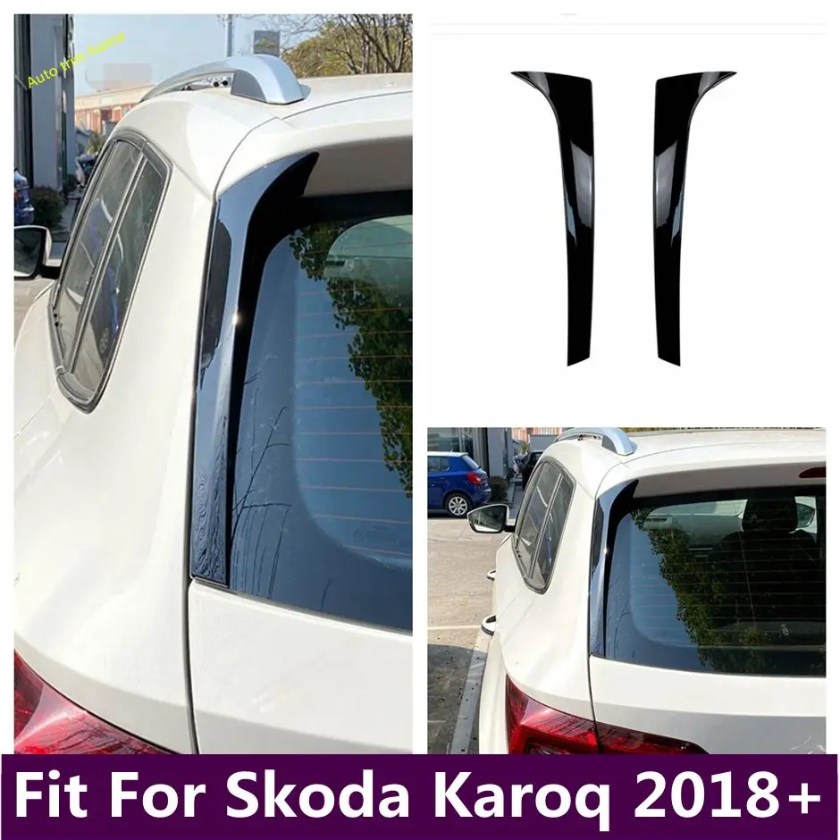 Rear Window Spoiler Tail Wing Decoration Panel Strips Cover Trim Fit For Skoda Karoq 2018 - 2022 Car Accessories