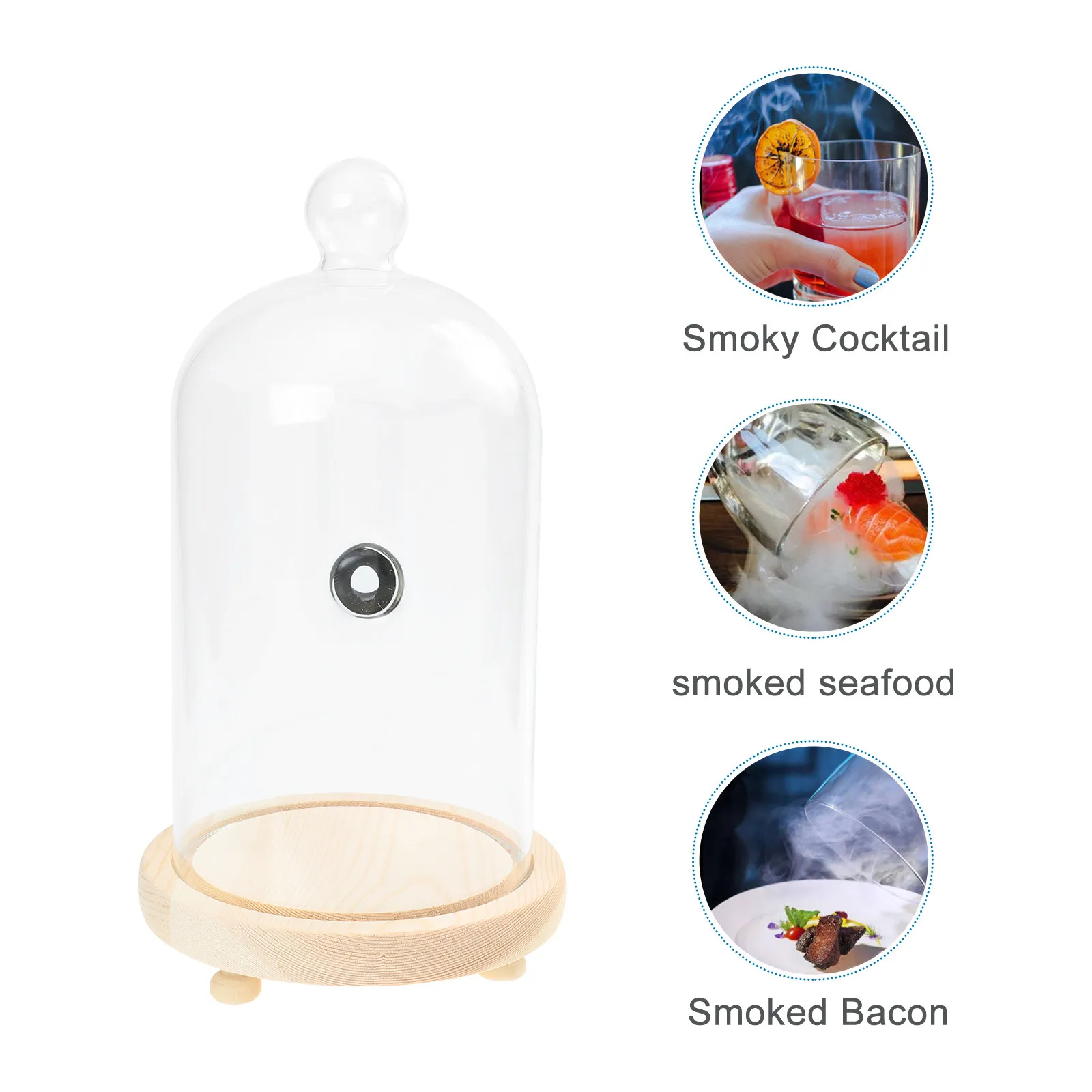 1Set Western Cuisine Smoking Cover Thick Food Grade Dessert Cake Protective Lid Transparent Dustproof Insect Proof Display