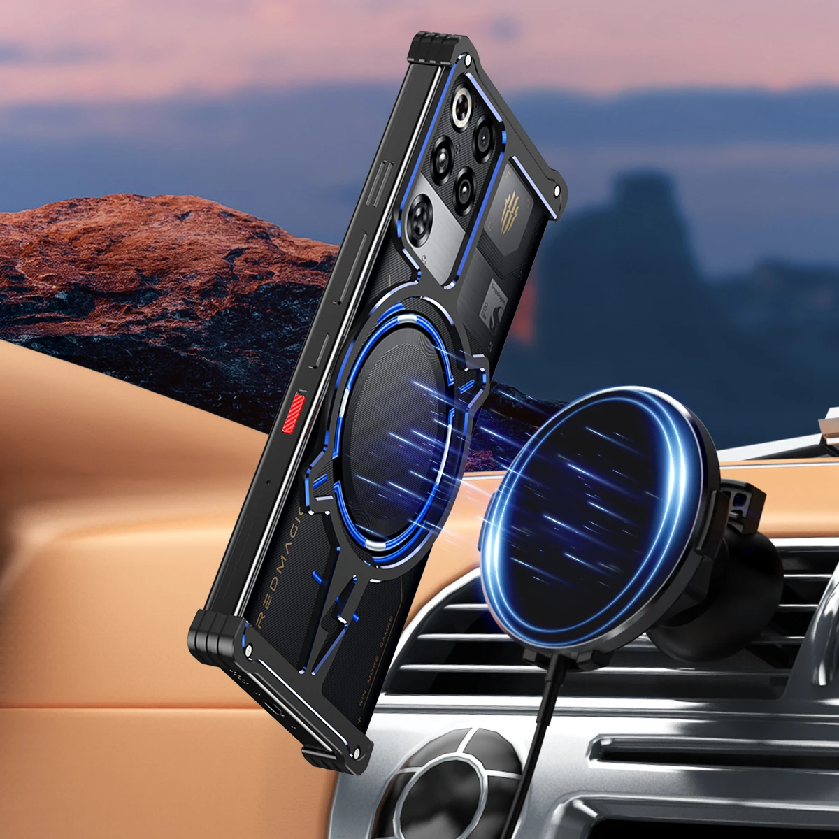 Etui do ZTE Nubia Red Magic 11 Pro Nowe Metalowe Puste Magnetyczne Plecki Ochronne do RedMagic 11 Pro Plus z Obsługą Bezprzewodowego Ładowania Funda Cequn — zdjęcie produktu 2