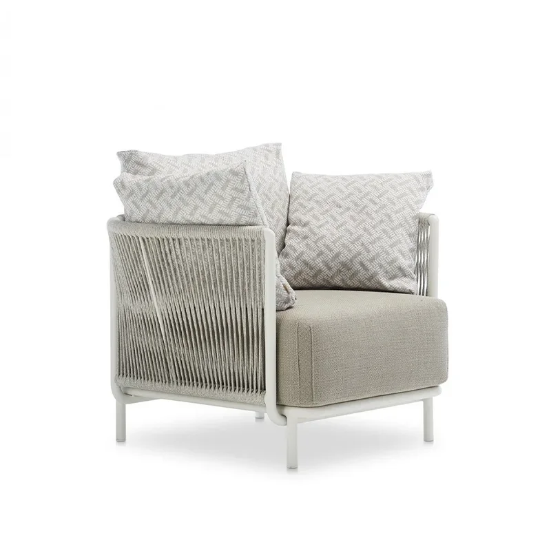 Outdoor braided sofa corner coffee table single open-air courtyard garden double combination
