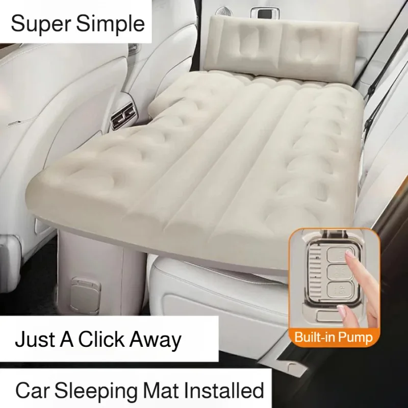 Electric Inflatable Mattress One Click Automatic Pump Portable Airbed For Car Backseat Travel Camping Air Bed