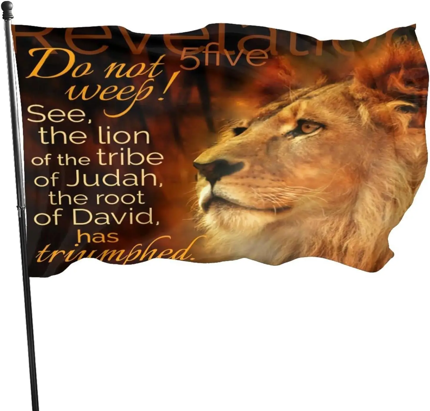 Ali Yee Tribe of Judah Lion 3 x 5 Feet Flag -Uv Fade Resistant Flag for Outdoor House Porch Welcome Holiday Decoration