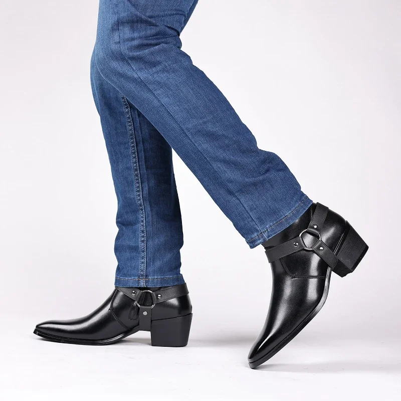 StephanBoots-Bottes de cowboy pour hommes avec fermeture éclair, chaussures provoqué de luxe, noir, marron, bureau, mariage, créateur de mode, haute qualité