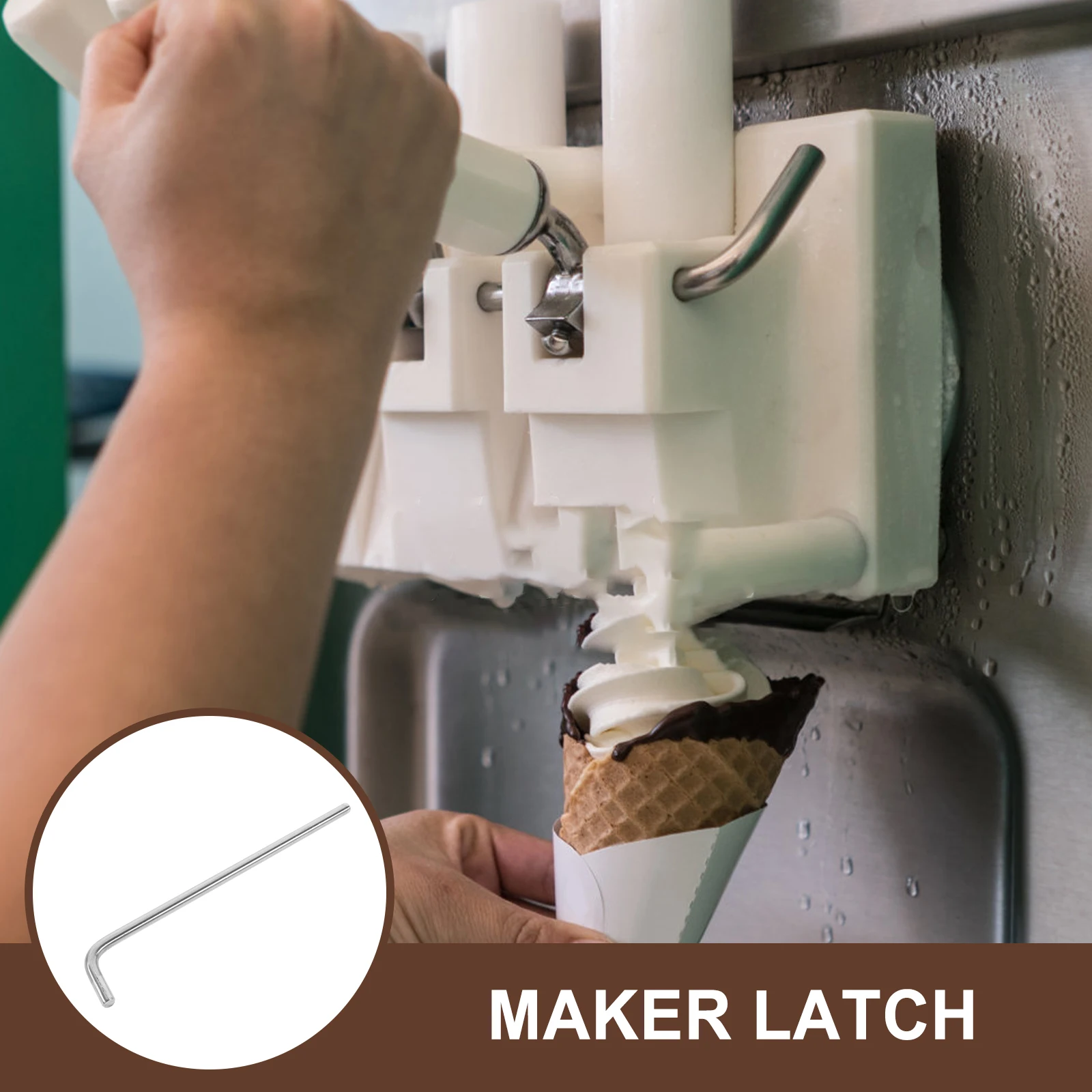 

Adjustable Ice Cream Machine Latch Pin Replacement Silver Easy Install Smooth Surface Easy Clean Modern Cafeteria Hotel