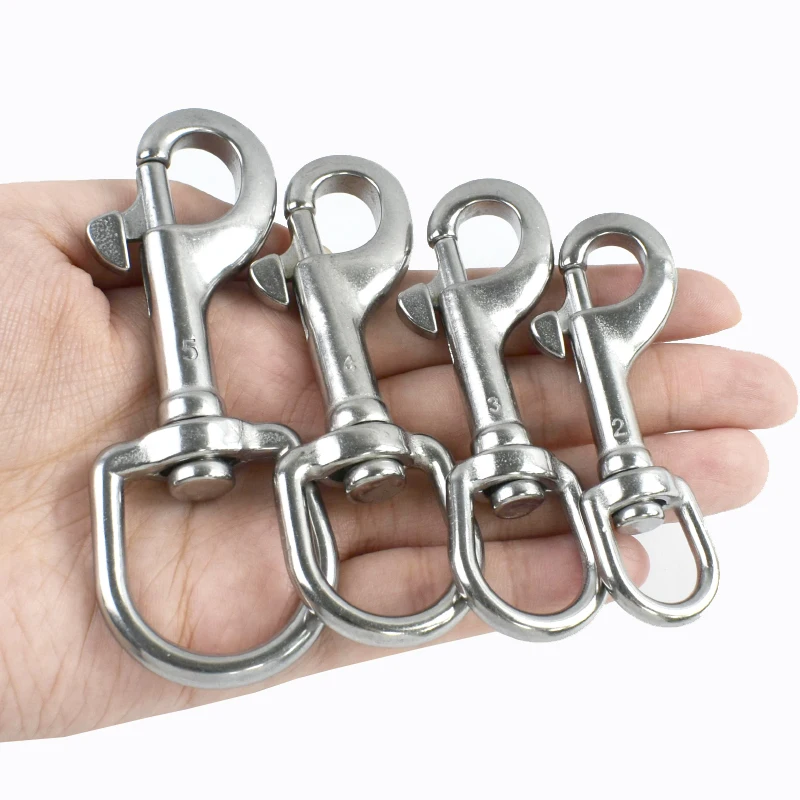 

1/2/4Pcs Stainless Steel Hook Buckles Single Ended Swivel Snap Clasp Dog Colllar Clip Buckle Outdoor Carabiner DIY Accessories
