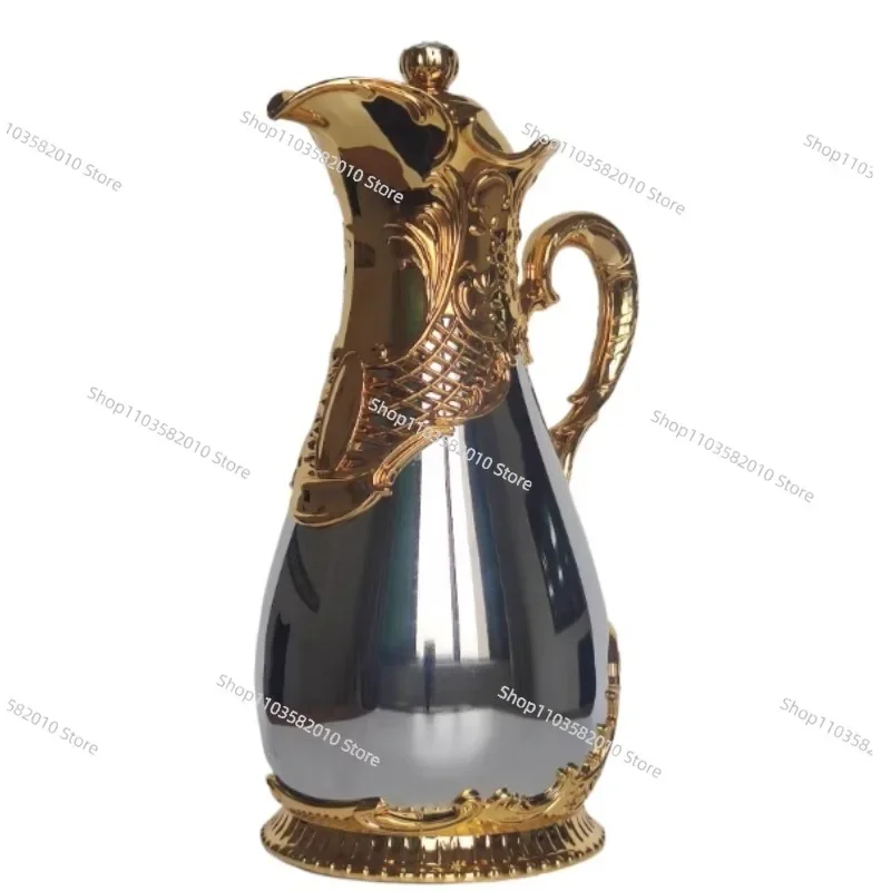 2024 New Arabian Vacuum Flask 800ml Middle Eastern Style Restaurant Home Glass Liner Hot Water Kettle 24 Hours Thermos Bottle