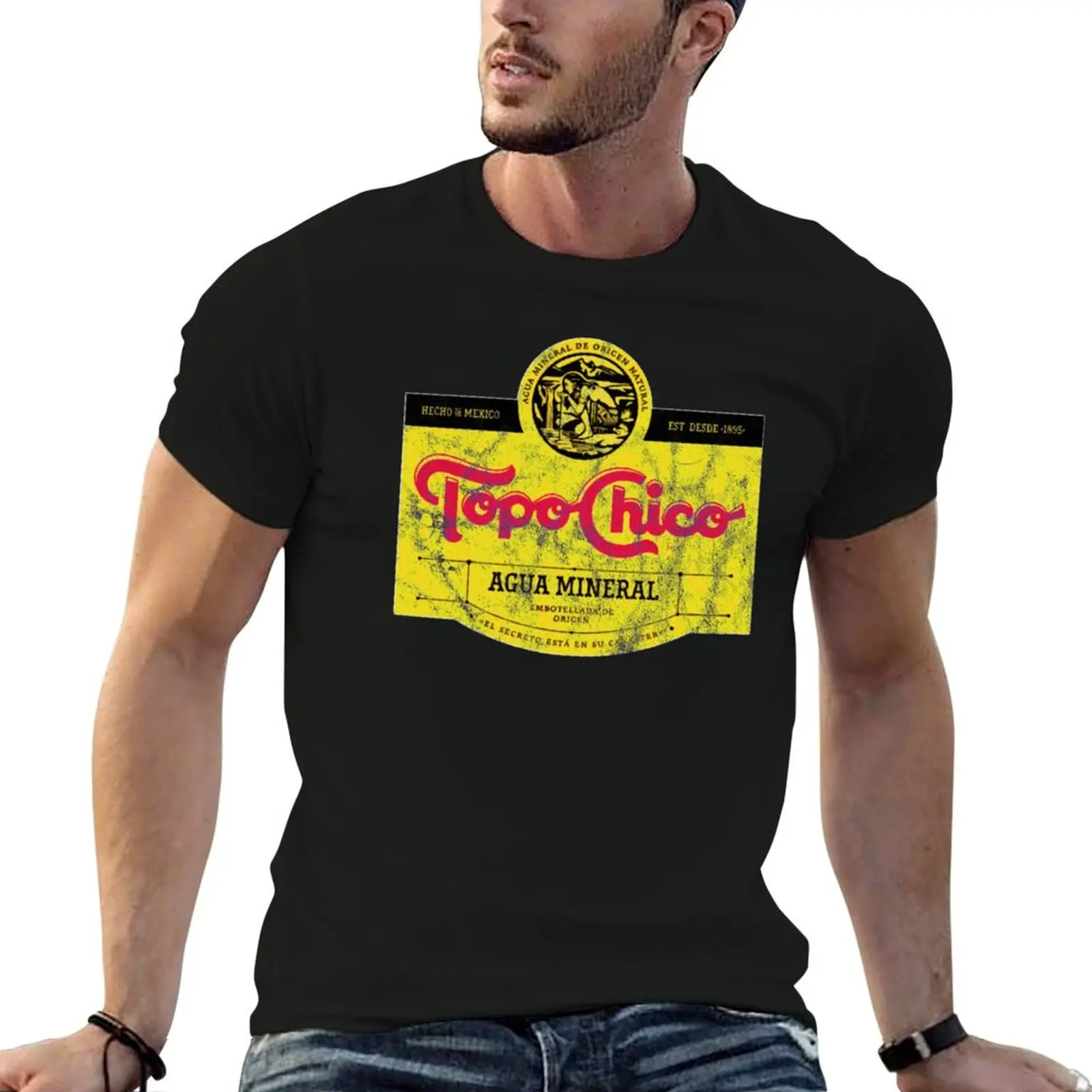 Camiseta Topo Chico Agua Mineral con logo desgastado y lavado (agua mineral con gas) Camisetas de anime oversize