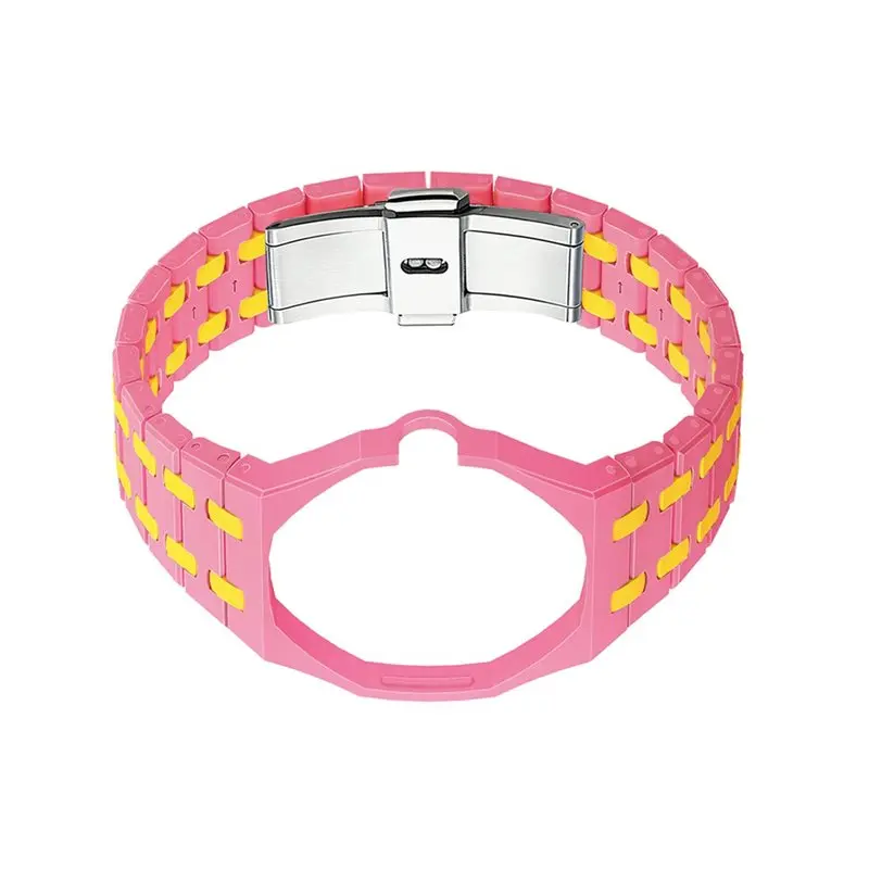 For Swatch X AP Royal Oak Replacement Wrist Band- Integrated Silicone Watch Strap With Butterfly Clasp Two-Tone Design
