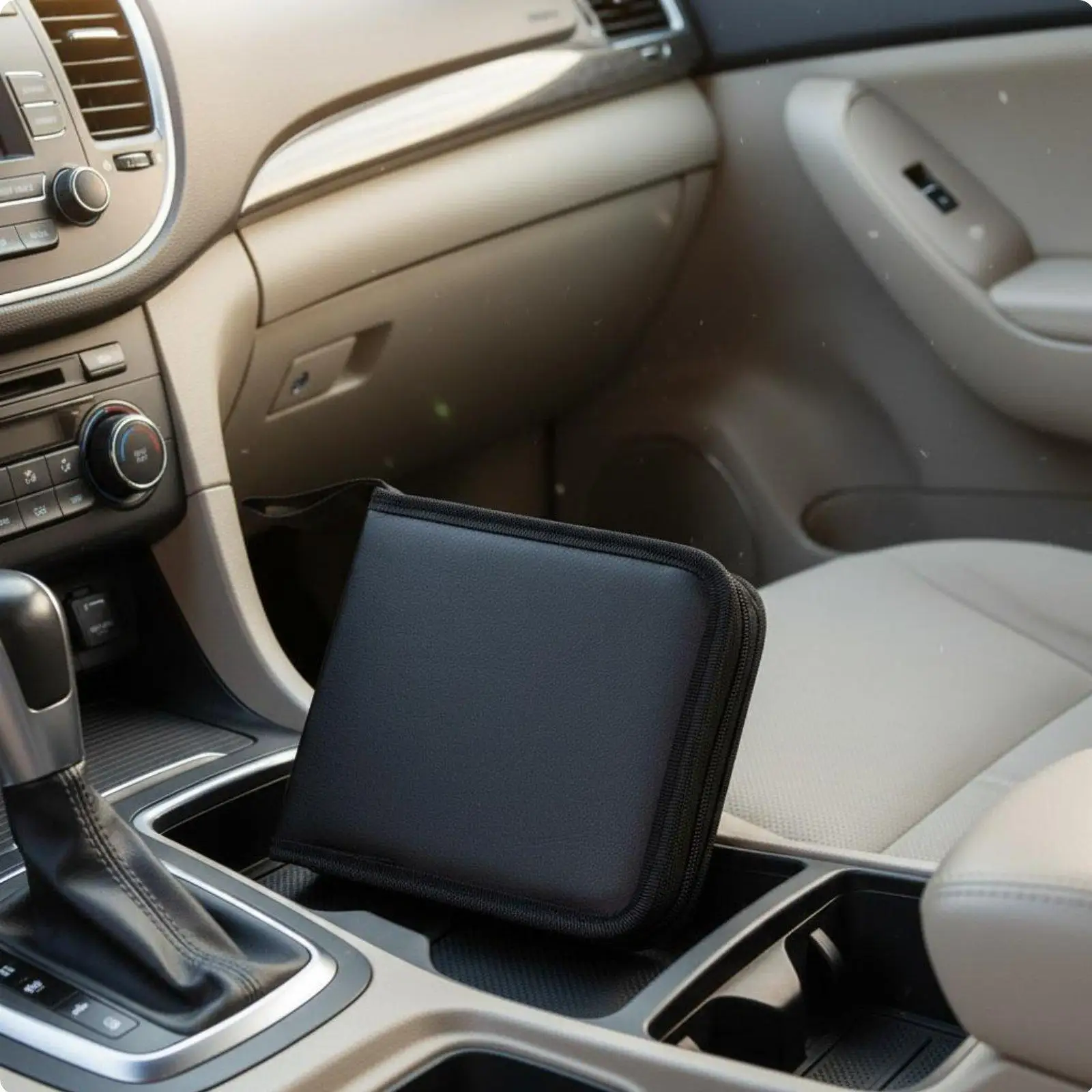 Cd Storage Case Zippered Disc Organizer Portable CD Wallet Vinyl Covers LP Holder for Home Car Music Collection