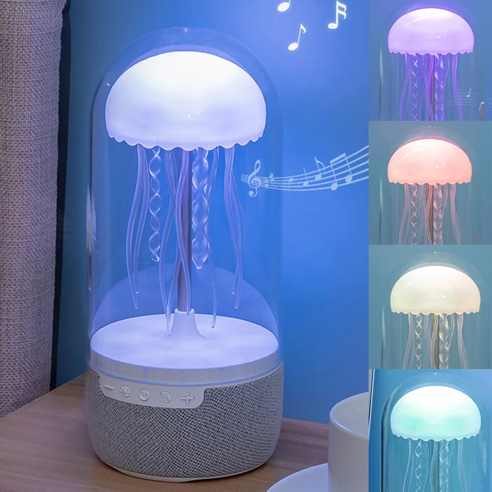 

Creative Colorful Jellyfish Lamp with Bluetooth-Compatible Speaker HiFi Stereo Jellyfish Night Light 1800mAh LED Jellyfish Light