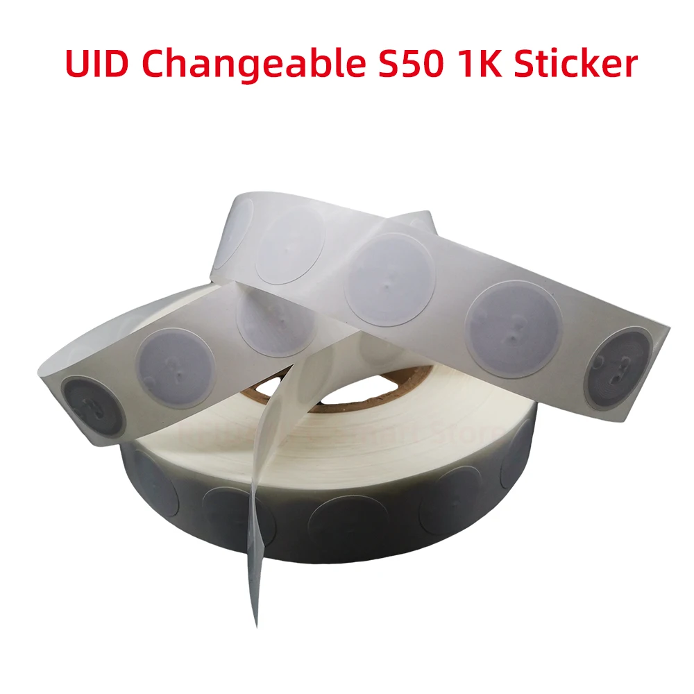 UID Clone Label ، S50 ، 1K Tag ، قطر مستدير ، 25 من ملصق ، من 0 كتلة ، قابلة لإعادة الكتابة ، ISO14443A ، 20