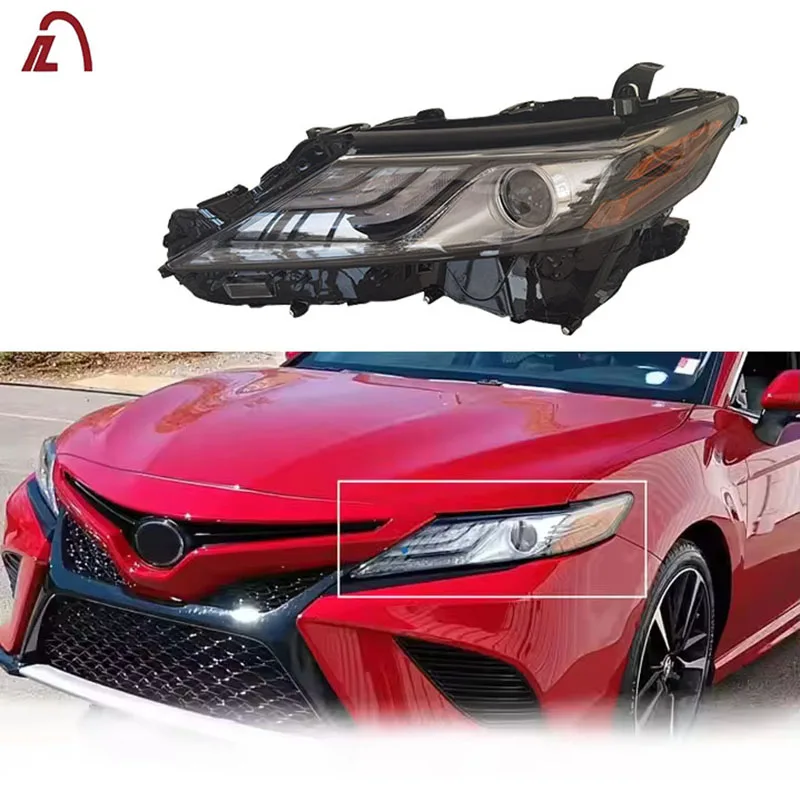 Front Headlight USA Version For 2018-2022 Toyota Camry XSE Passenger/Driver Side Black W/LED Signal Headlamp