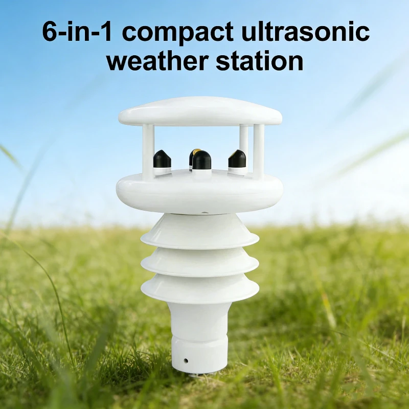 -THPRW-02 Integrated Rain Gauges Ultrasonic Wind Dierection Anemometer Temp Humdity 6 in 1 Weather Station Rs485 Modbus
