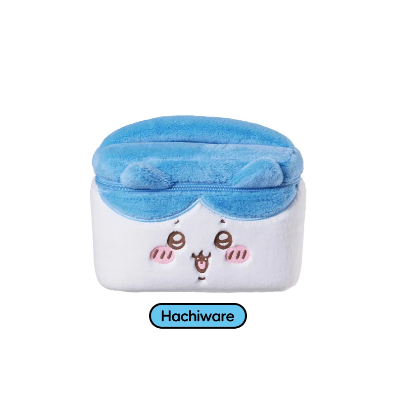 MINISO Chiikawa Series Cartoon Cute Soft Plush Cosmetic Bag Desktop varie Storage Box Portable Zipper Bag Girl Gift