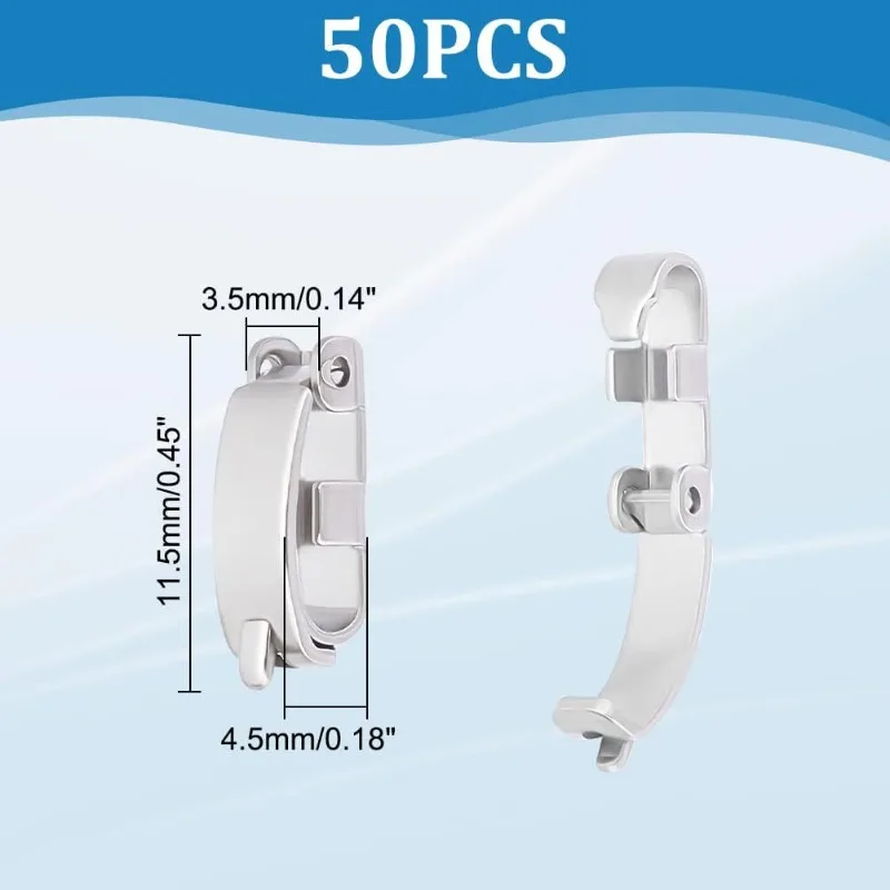 50Pcs Fold Over Clasps 11.5mm Long Stainless Steel Jewelry Clasps Metal Jewelry Extender Micro Fold Over Clasps Bracelet Clasps