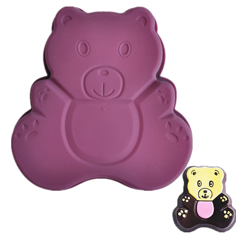 

Large Bear Cartoon Animal Silicone Children Kids Birthday Party Cake Decor Mold Bakeware Baking Mould Tool