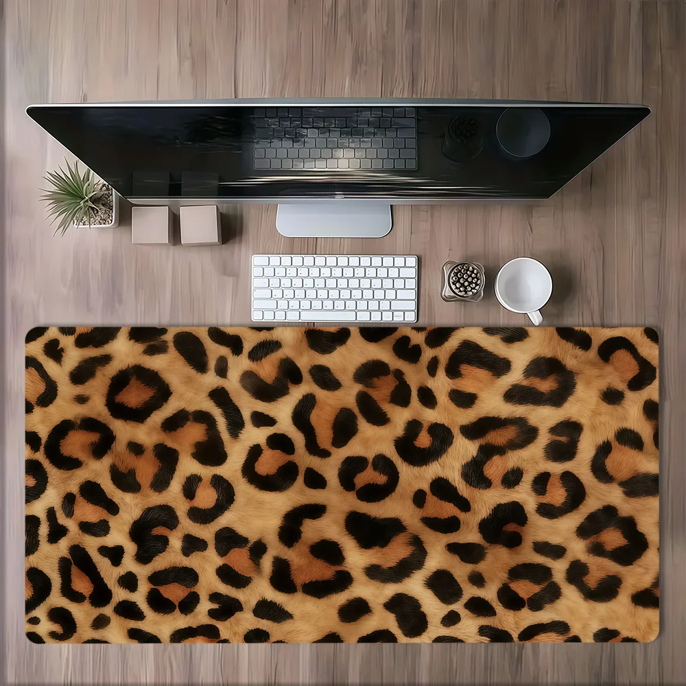Leopard Print Mouse Pad Large Non-slip Lockedge Desktop Computer Desk Mat Keyboard Writing MousePad Office Gamer Student Gifts