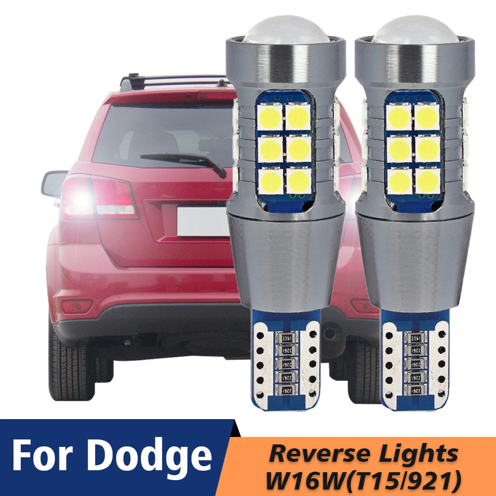 2 uds luz LED de marcha atrás Blub lámpara de respaldo Canbus W16W T15 921 para Dodge Caliber 2006-2012 cargador Durango Nitro Challenger