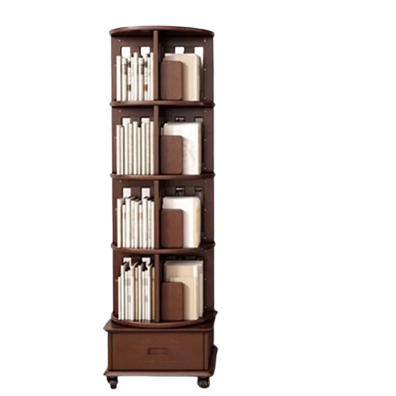 Roterende woonkamerboekenkasten Eenvoudige massief houten ontwerpen Vintage boekenkasten Traditionele opslag Libreria Estanteria-meubels