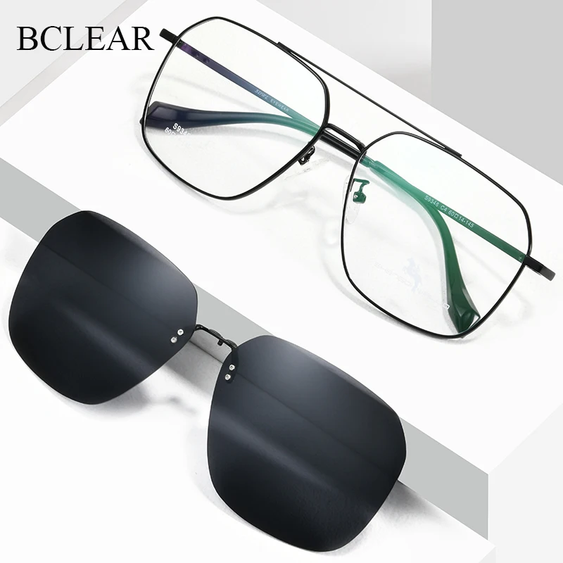 2022 Retro Alloy Optical Eyeglass Frame Clip On Sunglasses Men Women Double Layer Prescription Eyewear Polarized Glasses UV400