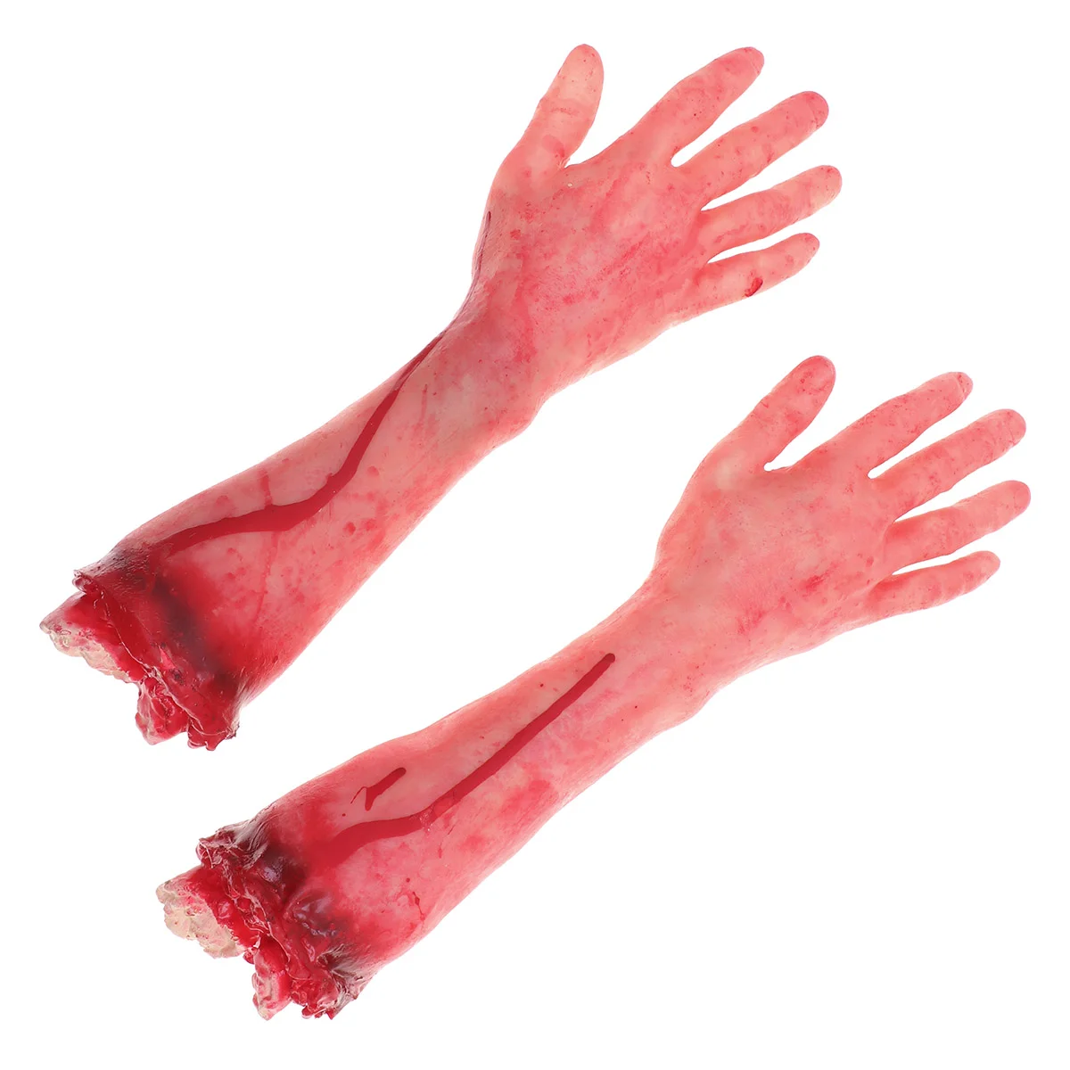 

2pcs Bloody Hand Halloween Plastic Terror Broken Hand Hanging Spooky Props for Ghost House Secret Chamber Party Bar Decoration