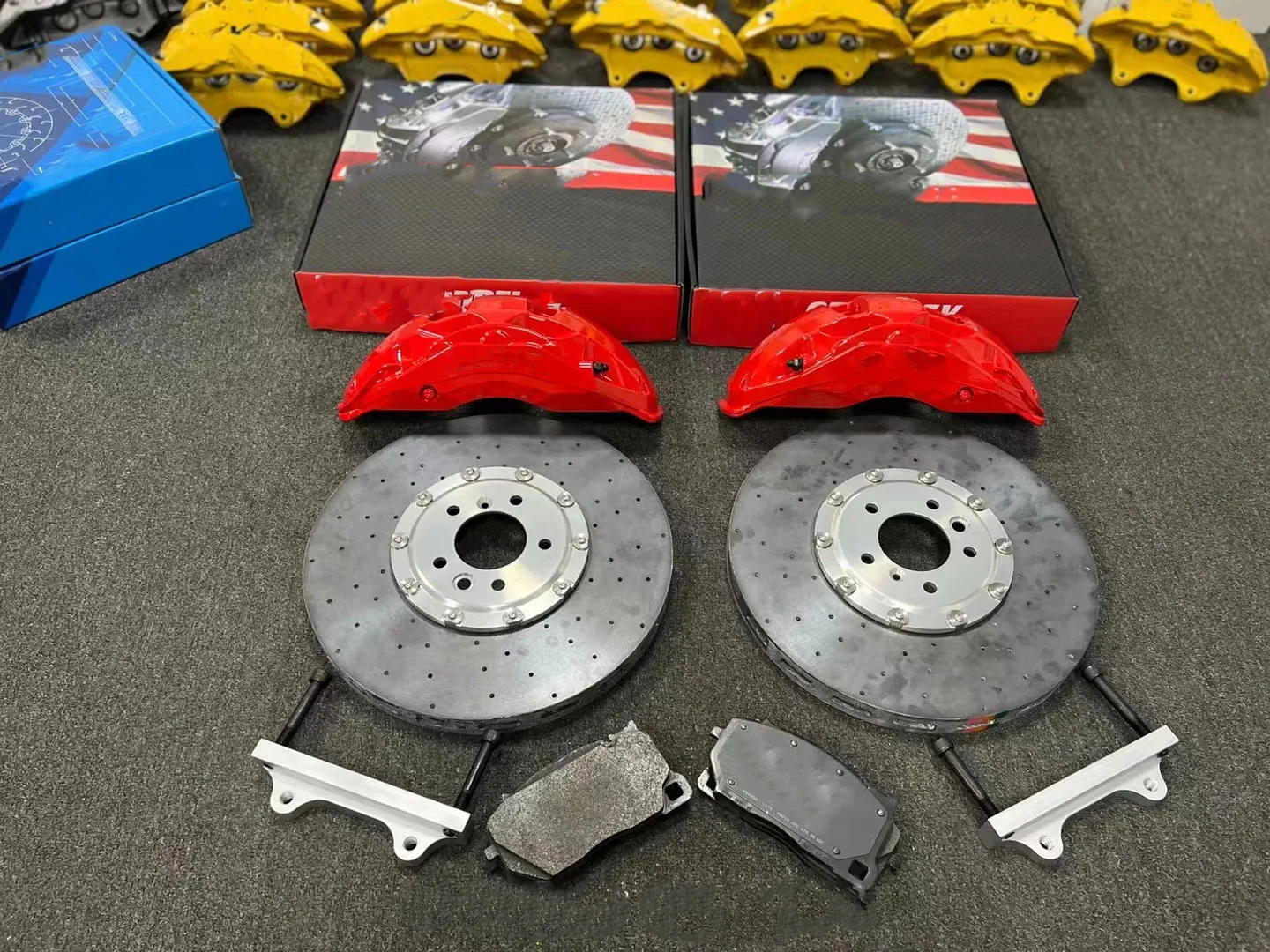 Carbon ceramic brake disc 400- 440 full size optional for Land Rover, Porsche, Paramera, Audi, Mercedes, Ferrari, Bentley