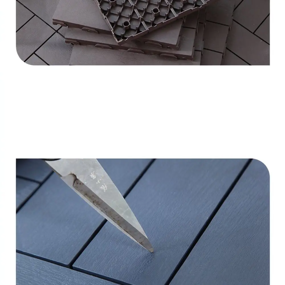 Non Slip Plastic Floor Tiles Interlocking Decking For Balcony Patio Waterproof Modular Flooring Wood Texture Design
