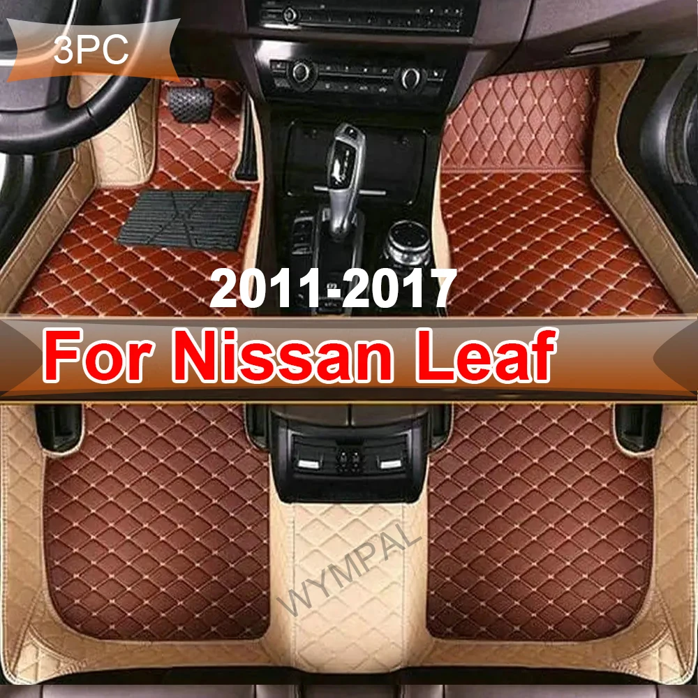 Floor Mats For Nissan Leaf ZE0 AZE0 2011~2017 Dirt-resistant Car Mats luxury Leather Mat Anti-dirt Pad Car Accessories Interior