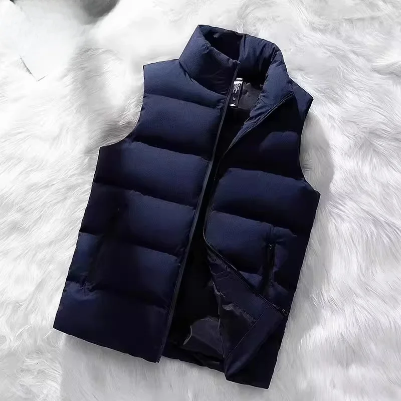 

American Sle Fce Lined Thi Warm down Cotton Vest Men's Autumn Winter Casual Loose Fit oulder Pad Jaet for Working