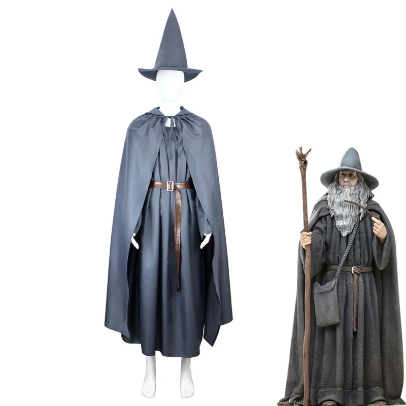 Qa156Gandalf Disfraz de mago Cosplay de Halloween para juegos de rol en escenario