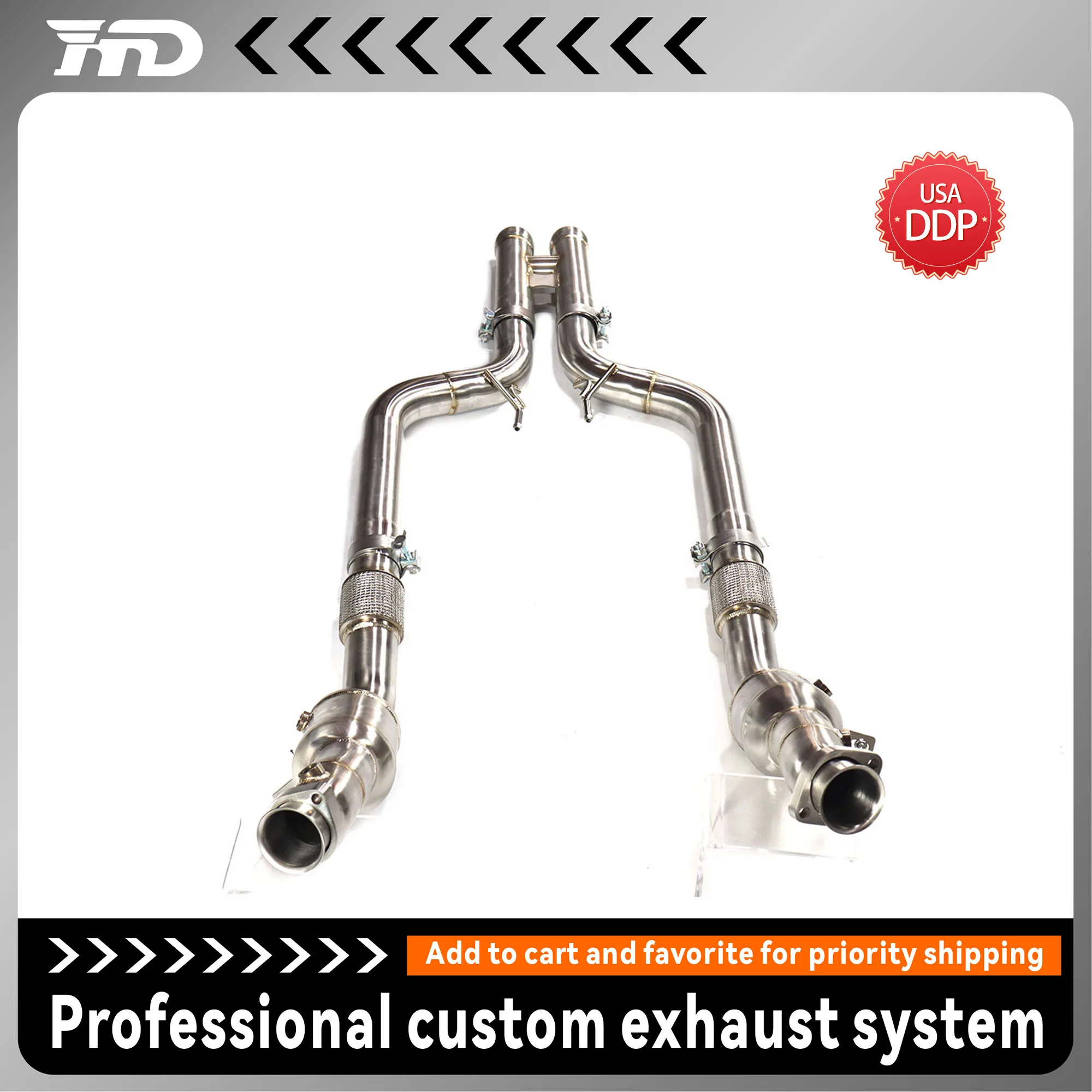 

for Mercedes-Benz S63 W222 5.5T without Heat Shield car Accessories & Tools HMD Exhaust System High Flow Performance Downpipe