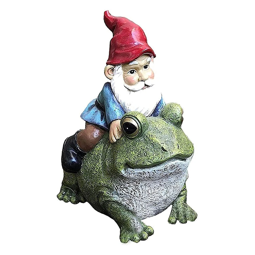 Statue Ornaments Frog Gnome Courtyards Desks Garden Bedrooms Lawns Outdoor 11*9.5*15.2cm Dwarf Decor Fade-resistant