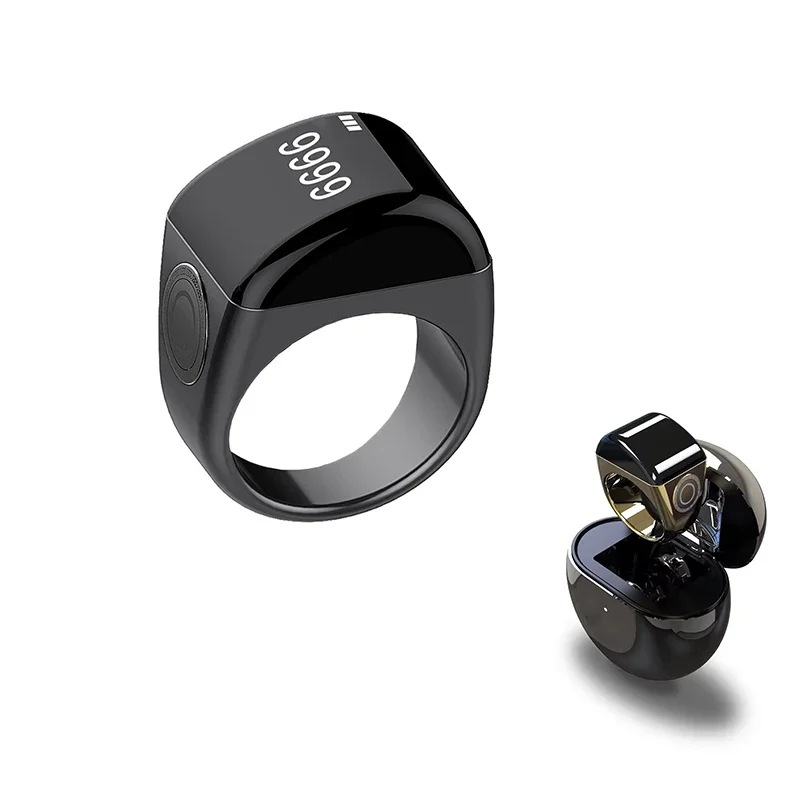 Venta caliente inteligente Tasbih Zikr anillo aleación de Zinc de aluminio musulmán Digital impermeable despertador Tasbih contador anillo inteligente