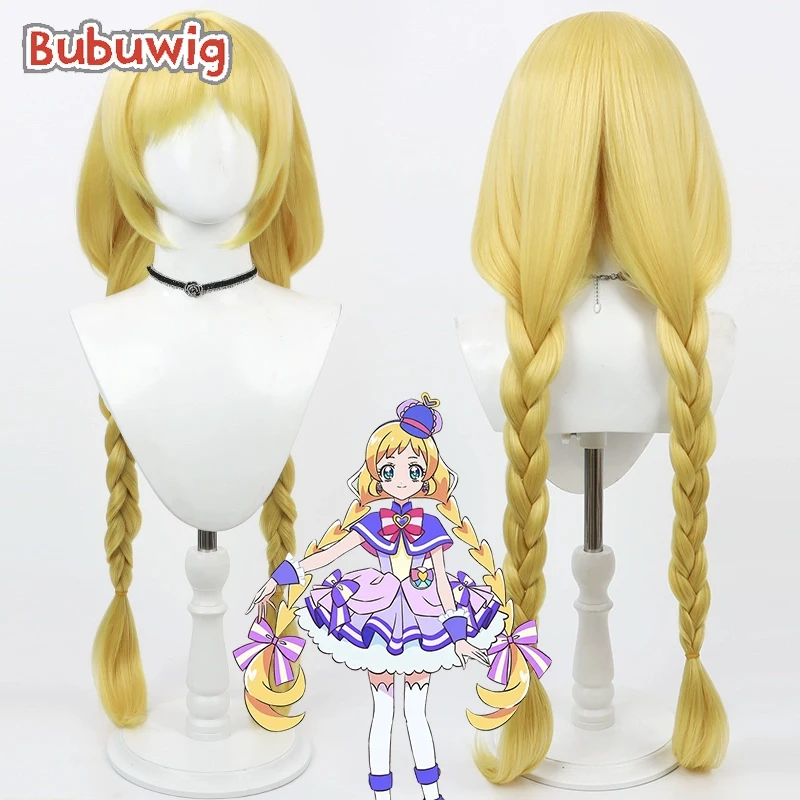 Bubuwig Synthetic Hair Cure Friendy Inukai Iroha Cosplay Wigs Futari wa Pretty Cure 90cm Long Blonde Braided Wig Heat Resistant