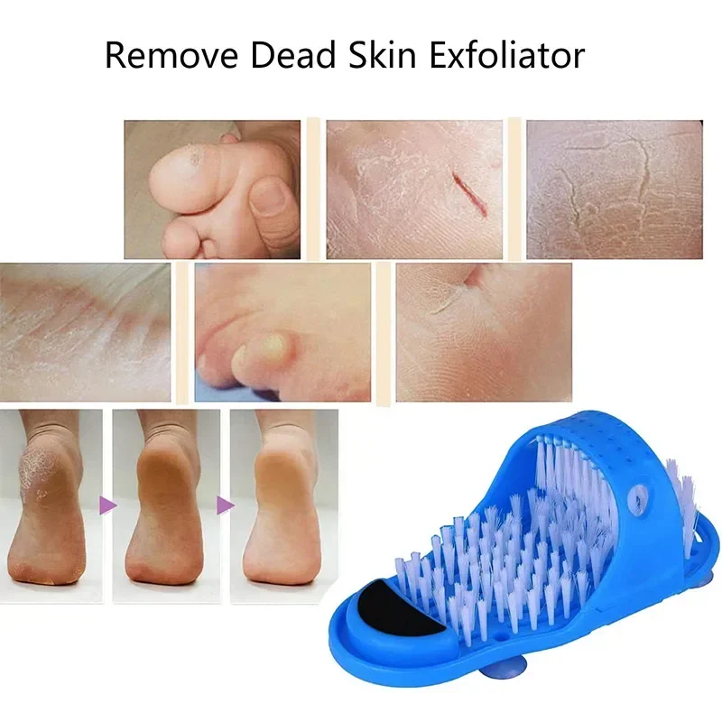 Bathroom Foot Massage Slippers Lazy Foot Washing Rubbing Slippers Suction Cup Foot Rubbing Mop Dead Skin Removal TV Foot Washers