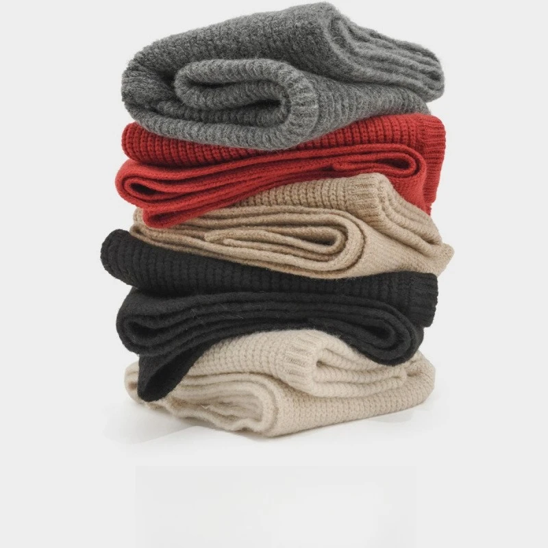 Solid Rib Knit Slouchy Beanie Soft Elastic Skull Cap Warm Cuffed Knitted Hat Multiple Neutral Colors Casual Daily Autumn Winter